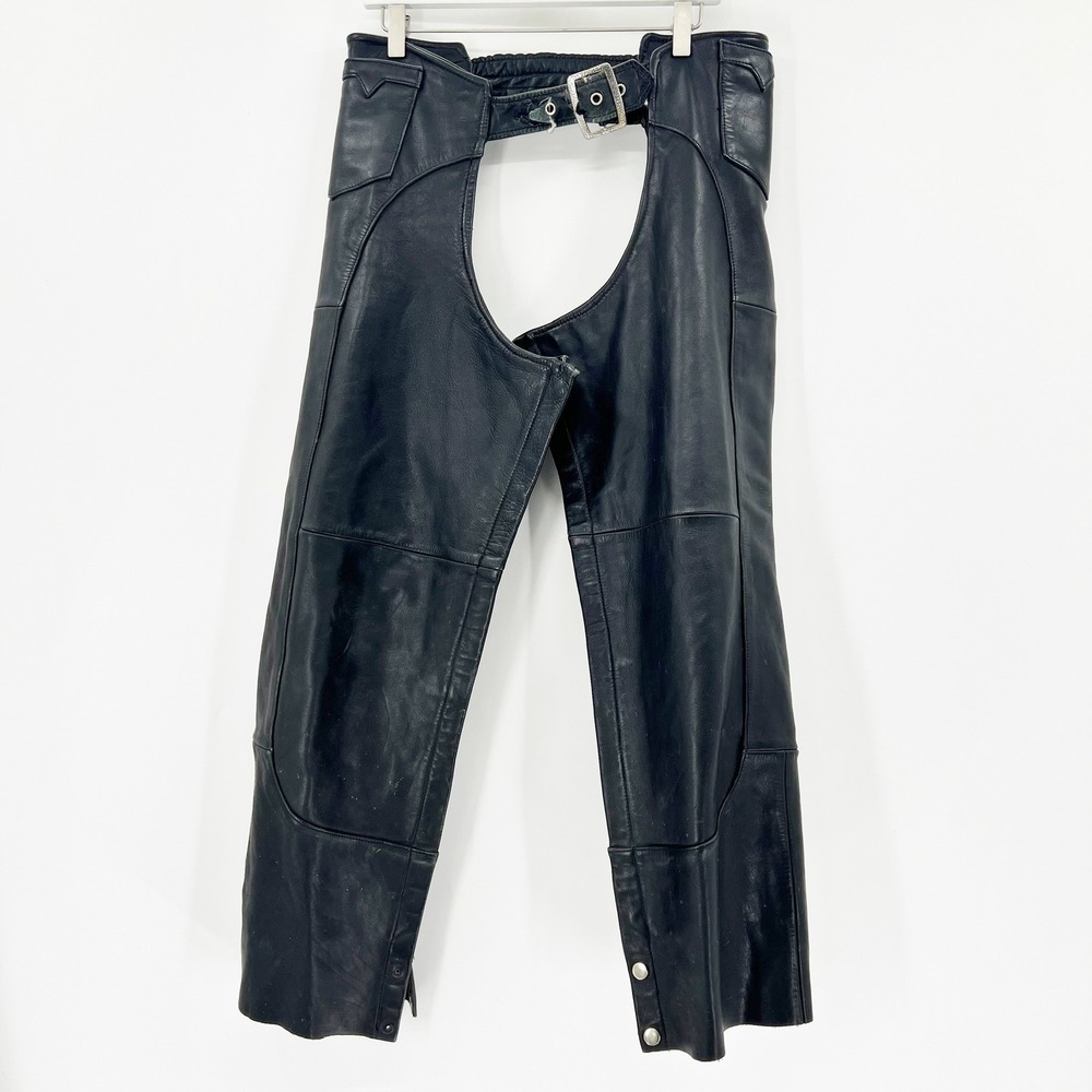 Vetter Leather Motorcycle Chaps Unisex XL Black Rex‎ Marsee Design Biker Moto